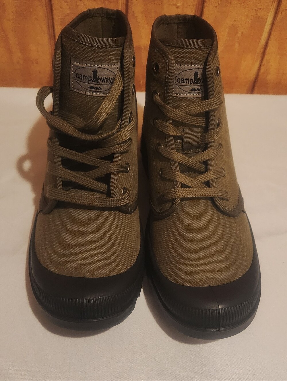 Camp Ways Olive Green Men's Hiking Outdoor Water Resistant Boots Size 12 - Picture 4 of 9